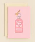 New Home Greeting Card Modern Key Tag Design - Front