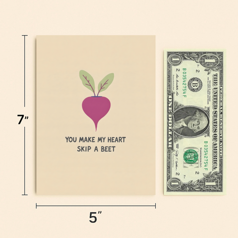 Funny Greeting Card Beetroot Illustration - Size