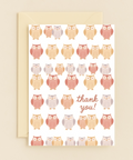 Thank You Card Cute Owl Pattern - Front