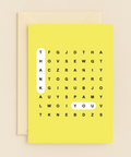 Thank You Greeting Card Word Search Modern Design - Front