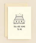 Romantic Greeting Card with Cozy Cottage Illustration - Front
