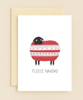 Funny Christmas Card "Fleece Navidad" Cute Sheep Design - Front
