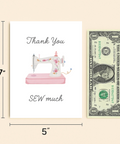 Thank You Greeting Card Sew Machine Illustration - Size
