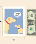 Funny Dad Greeting Card Cute Dog Illustration - Size