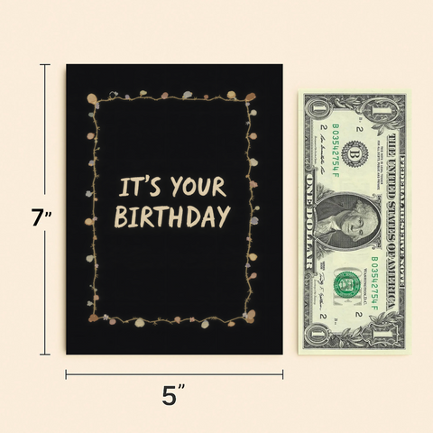 Funny Birthday Card Boho Floral Border - Size
