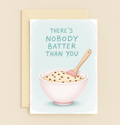 Funny Greeting Card Cookie Dough Pun Cute Baking Design - Front
