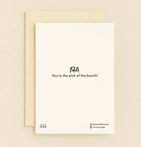 Funny Appreciation Card Cute Peach Illustration - Back