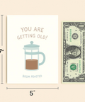 Funny Birthday Greeting Card Coffee Theme Roasted Humor - Size