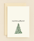 Funny Christmas Greeting Card with Watercolor Tree - Front