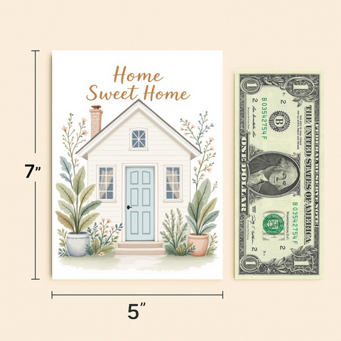 Home Sweet Home Card Modern Illustrated Design - Size
