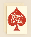 Vegas Girls Greeting Card Modern Spade Design - Front