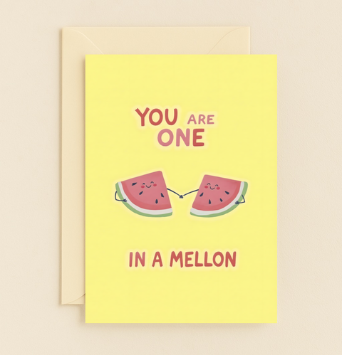 Funny Watermelon Greeting Card Cute Illustrated Fruits - Front