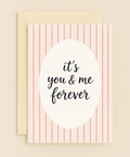 Romantic Greeting Card Pink Stripes Modern Design - Front