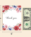 Thank You Card Floral Watercolor Design - Size