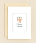 Thank You Card "Thanks a Bunch" with Cute Carrots Design - Front