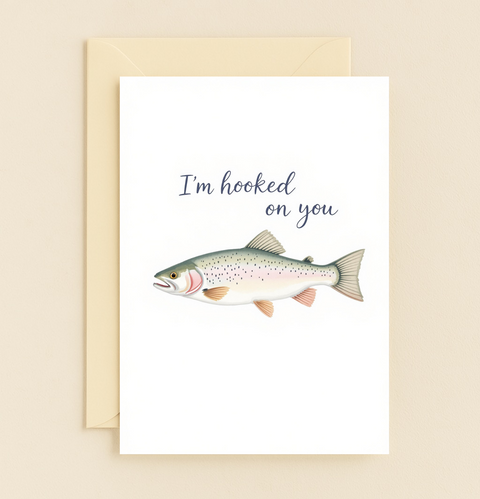 Funny Love Card with Fish Illustration - Front