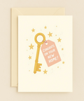 New Home Greeting Card Illustrated Key Design - Front
