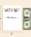 Floral Thank You Card Elegant Watercolor Design - Size