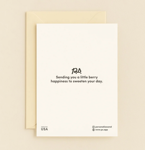 Funny Get Well Card with Cute Blueberry Basket Design - Back