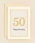 50th Anniversary Card Classic Gold Design - Front