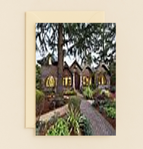 Thank You Card Illustrated Cabin in the Woods Thanks a Lodge Pun - Front