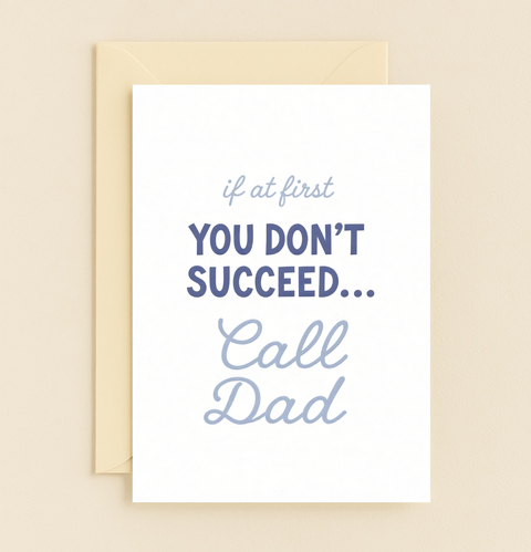 Funny Dad Greeting Card Call Dad Modern Typography - Front