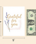 Grateful Thank You Card Lavender Bouquet Illustrated - Size