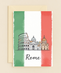 Rome Greeting Card Illustrated Italian Landmark Design - Front