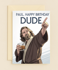 Funny Birthday Card for Him Bearded Dude Design - Front