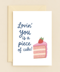Funny Love Greeting Card Strawberry Cake Design - Front