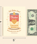 Get Well Card Cute Chicken Soup Design - Size