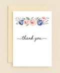 Floral Thank You Card Elegant Watercolor Design - Front