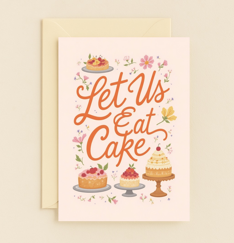 Funny Birthday Greeting Card Floral Cake Design - Front