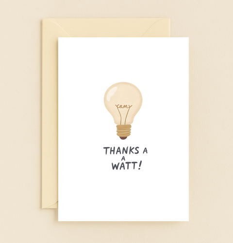 Funny Thank You Card Lightbulb Design - Front