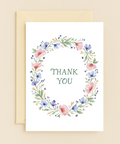 Thank You Card Modern Floral Design - Front