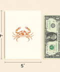 Crab Greeting Card Cute Ocean Art - Size
