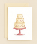 Wedding Cake Greeting Card Modern Watercolor Design - Front