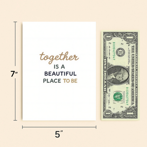 Romantic Greeting Card Modern Typography Design - Size