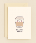 Funny Thank You Card Cute Coffee Design - Front