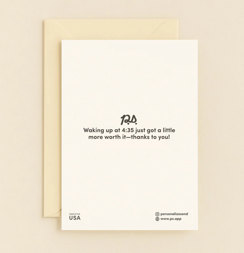 Funny Thanks Greeting Card with Illustrated Visual Puns - Back