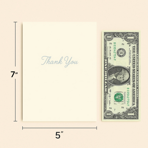 Thank You Card Elegant Minimalist Design - Size