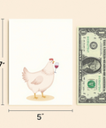 Funny Birthday Greeting Card Cute Chicken with Wine - Size