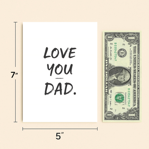 Fathers Day Greeting Card Modern Brush Script - Size