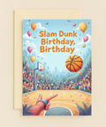 Slam Dunk Birthday Basketball Court Crowd Balloons Sports Card product image