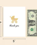 Thank You Card Baby Shower Modern Stroller Design - Size
