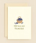 Funny Get Well Card with Cute Blueberry Basket Design - Front