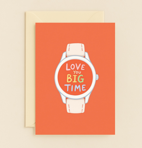 Funny Love Card with Watch Design - Front
