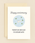 Anniversary Card Cute Airplane Travel Theme - Front