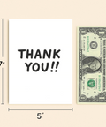 Thank You Greeting Card Bold Design Modern Stationery - Size