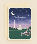 Washington DC Greeting Card Nighttime Illustration - Front